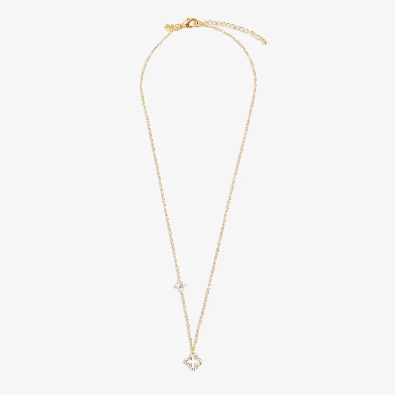 Style Stories Pave Clover Gold Plated Necklace 7724