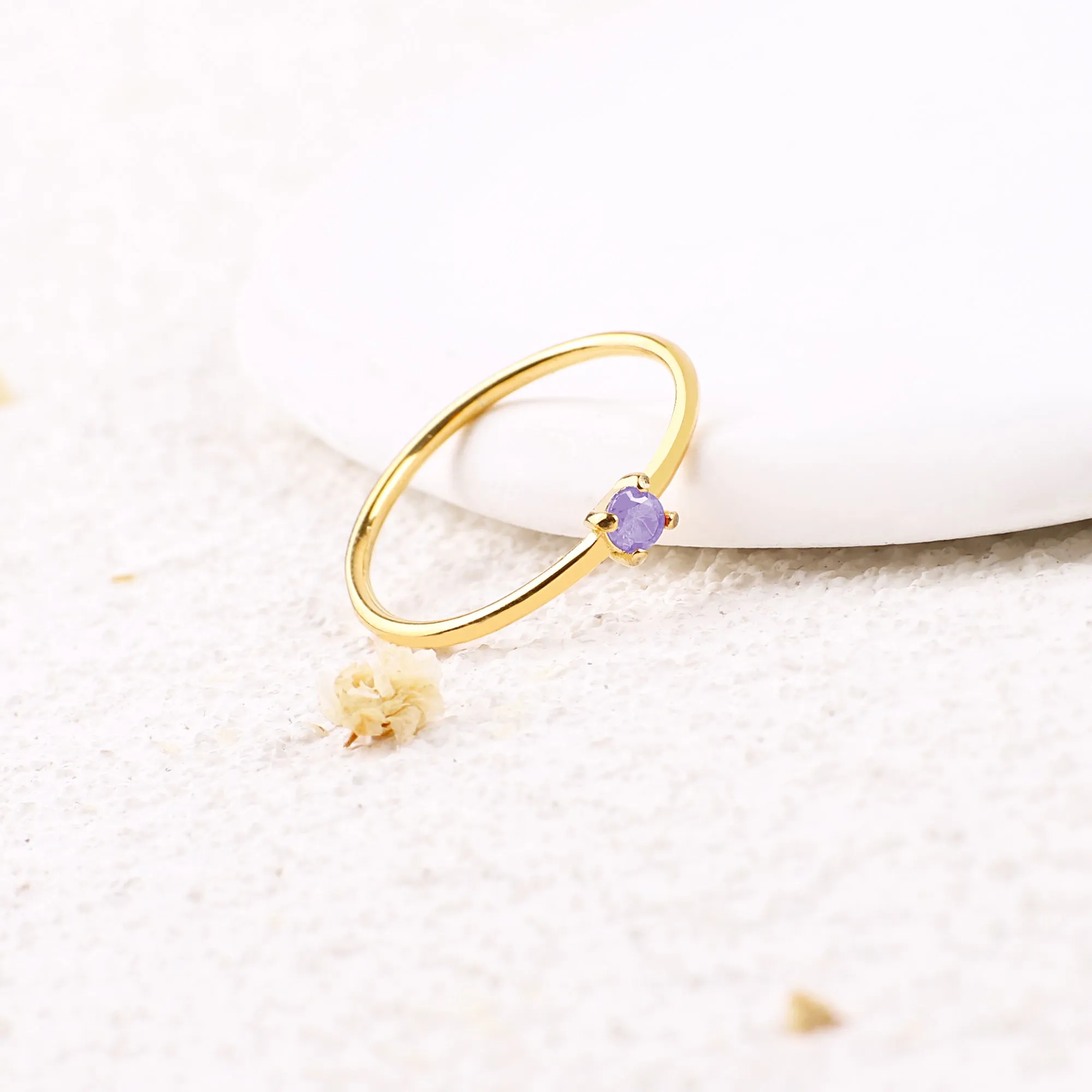 Super Dainty Birthstone Stacking Ring