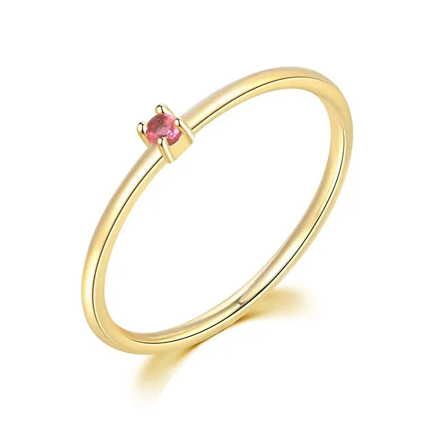 Super Dainty Birthstone Stacking Ring