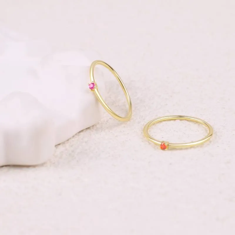 Super Dainty Birthstone Stacking Ring