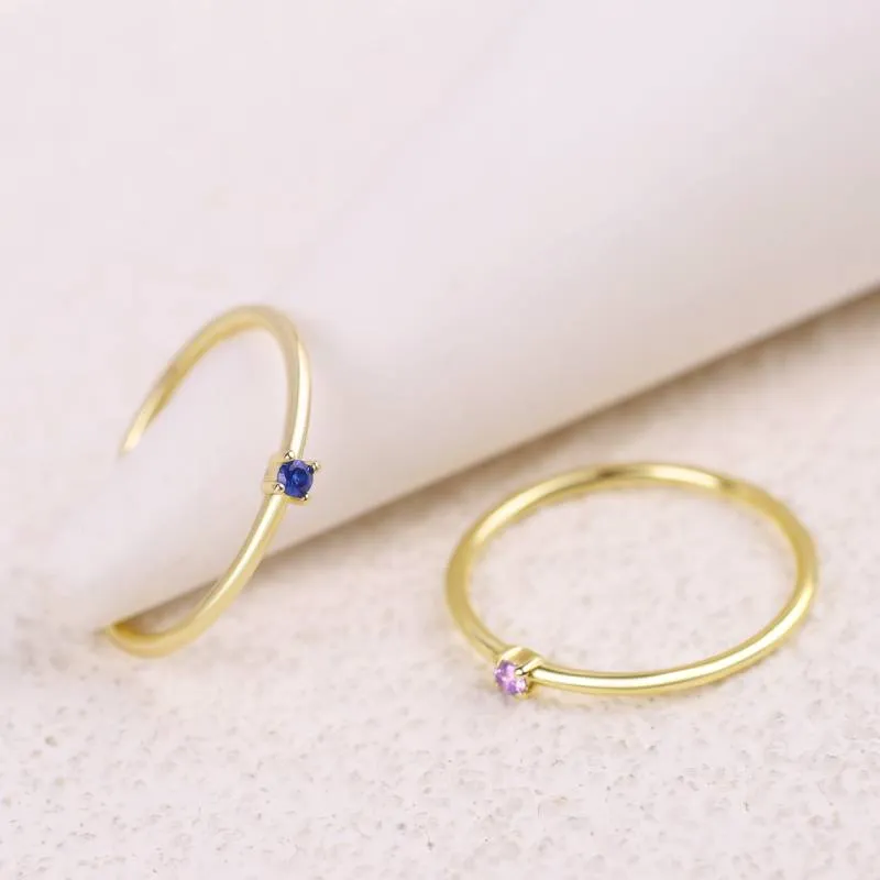 Super Dainty Birthstone Stacking Ring