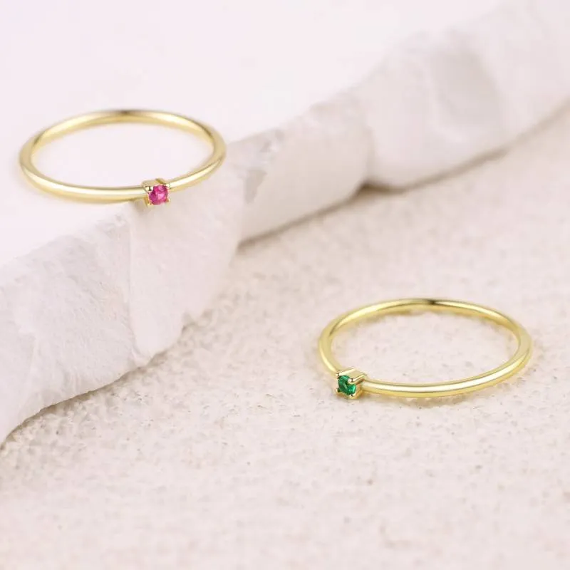 Super Dainty Birthstone Stacking Ring