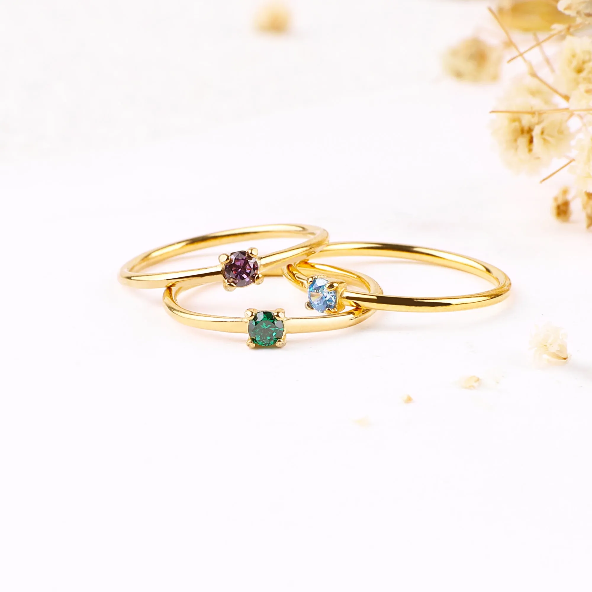 Super Dainty Birthstone Stacking Ring