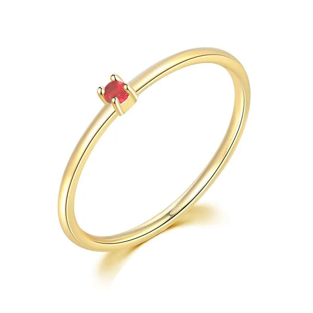 Super Dainty Birthstone Stacking Ring