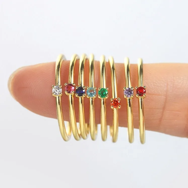 Super Dainty Birthstone Stacking Ring