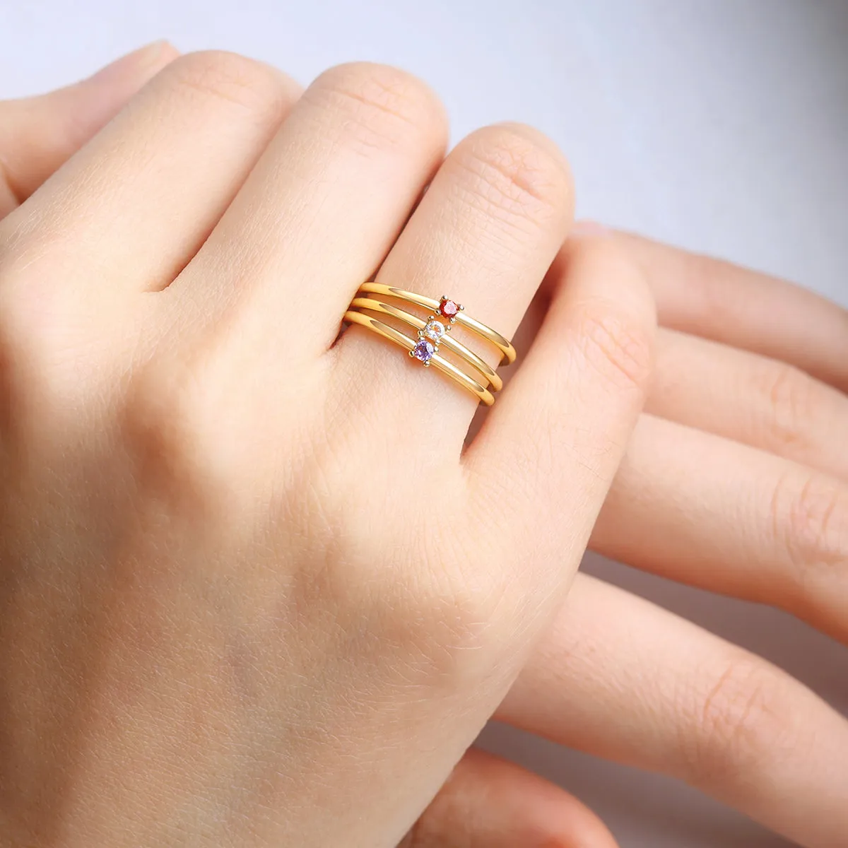 Super Dainty Birthstone Stacking Ring