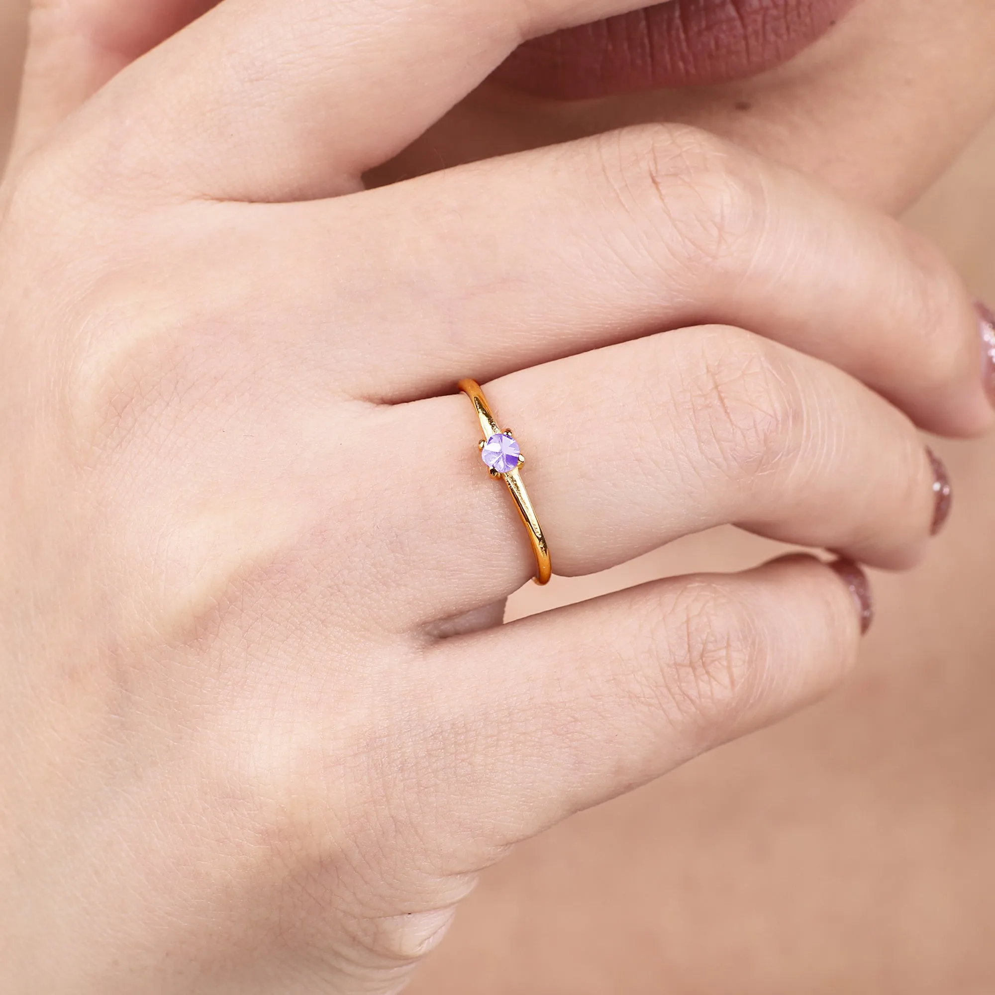 Super Dainty Birthstone Stacking Ring