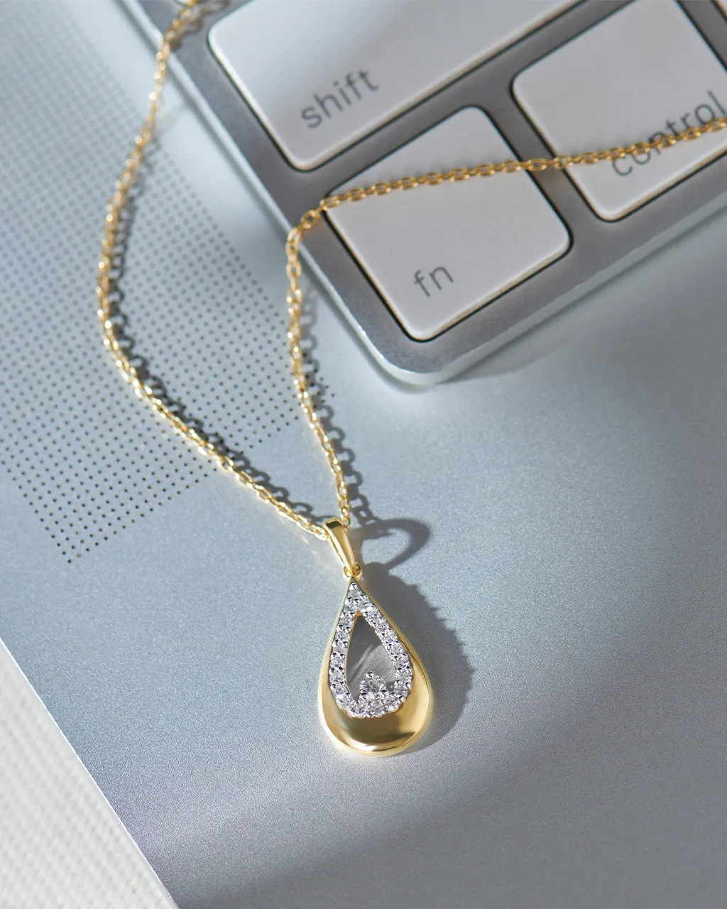 Teardrop Diamond Necklace