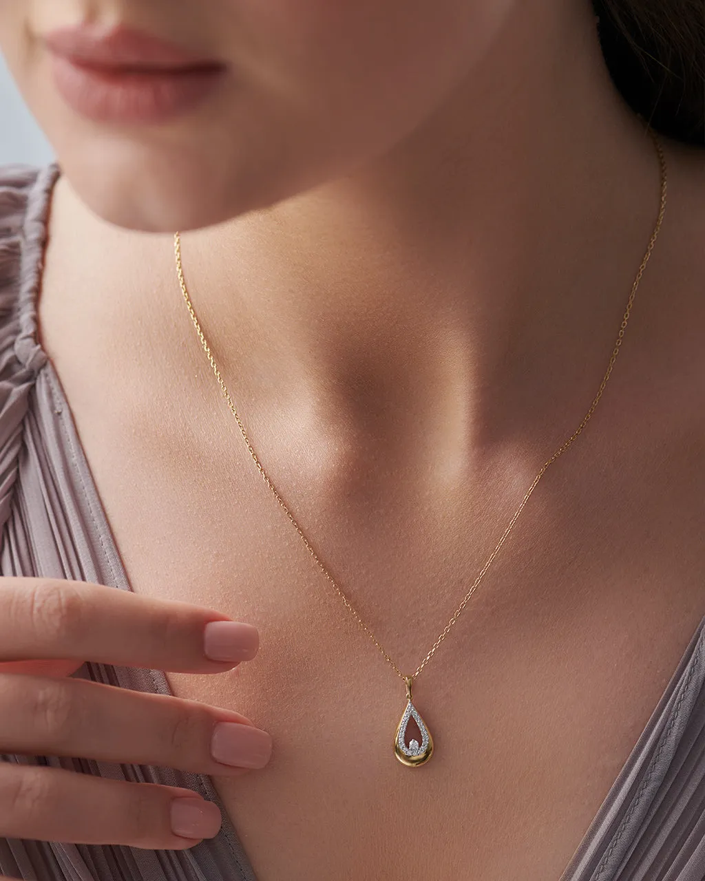 Teardrop Diamond Necklace