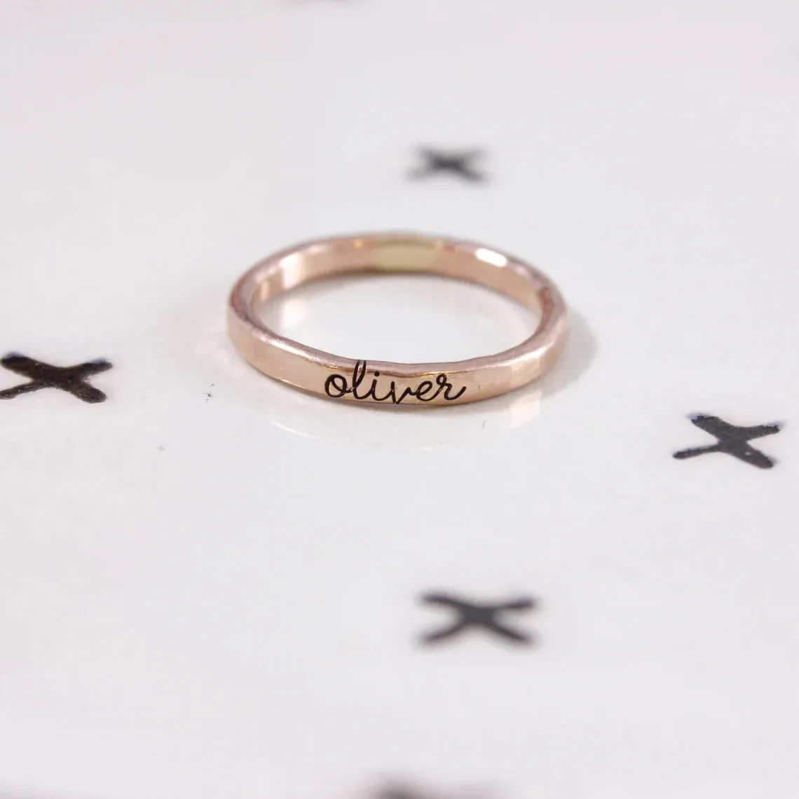 Thin Cursive Name Ring