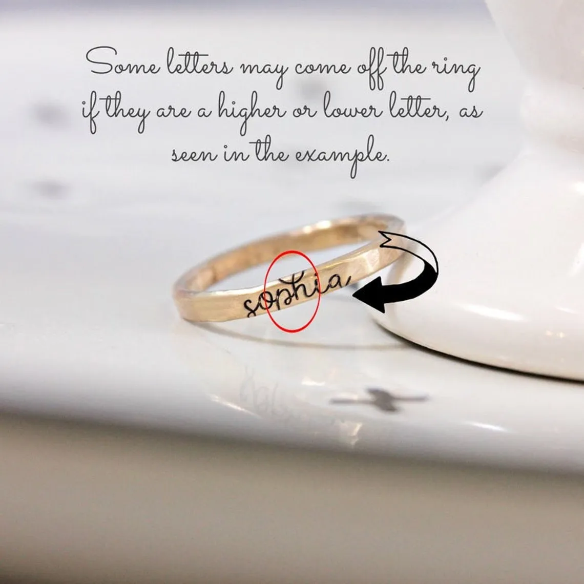 Thin Cursive Name Ring