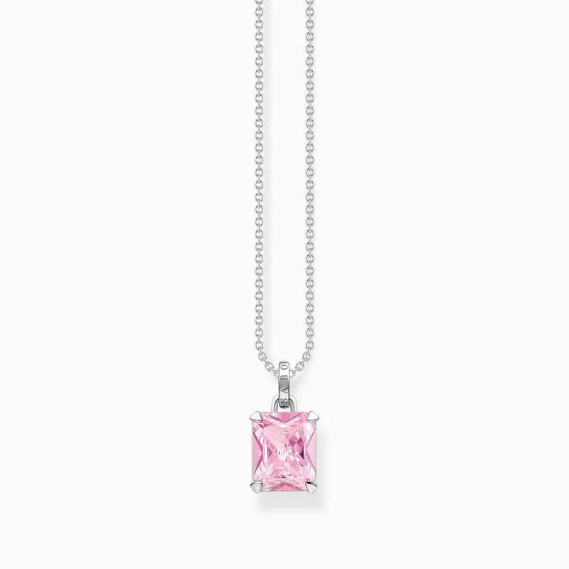 Thomas Sabo Necklace with Pink Stone - Silver