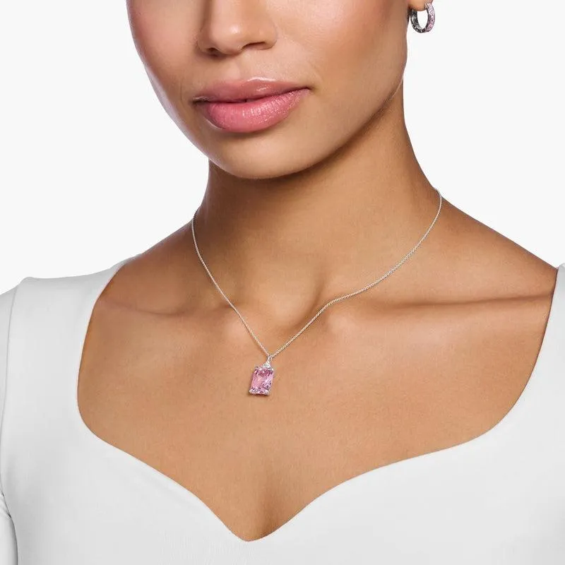 Thomas Sabo Necklace with Pink Stone - Silver