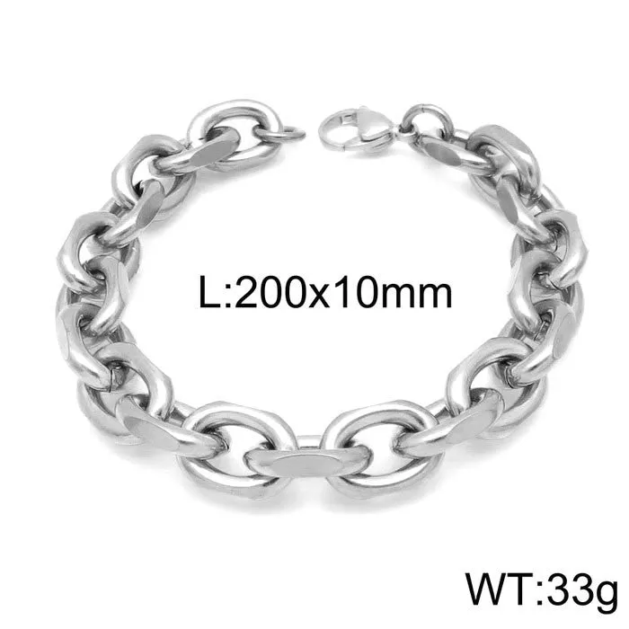 Titanium Steel O-Word Edging Bracelet for Men - Trendy Stainless Steel Jewelry Inspired by Rock Hip-Hop Style