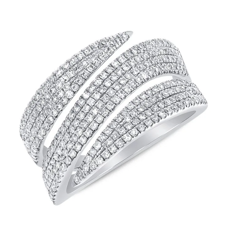 Triple Wavy Diamond Cigar Ring