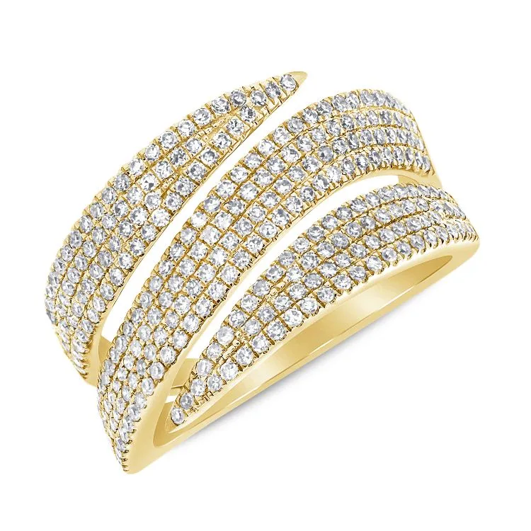 Triple Wavy Diamond Cigar Ring