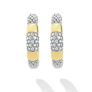 Two-Tone Diamond Hoop Earrings