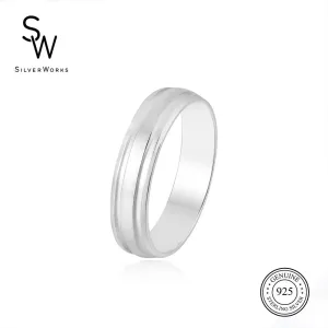 Willa 925 Sterling Silver Wedding Band Ring